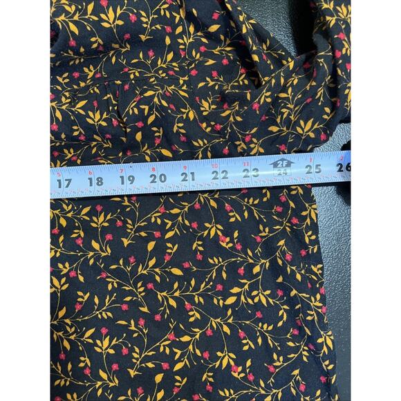 Old Navy Tunic Shirt XXL Dark Floral Gathered Sleeve Button Front Fall Print - Picture 7 of 9
